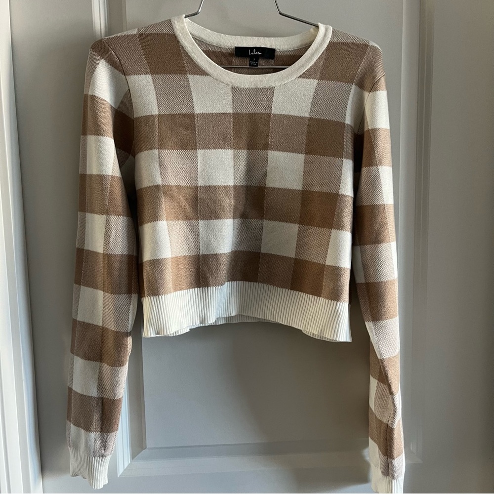 Lulu's Tan and Cream Knit Sweater